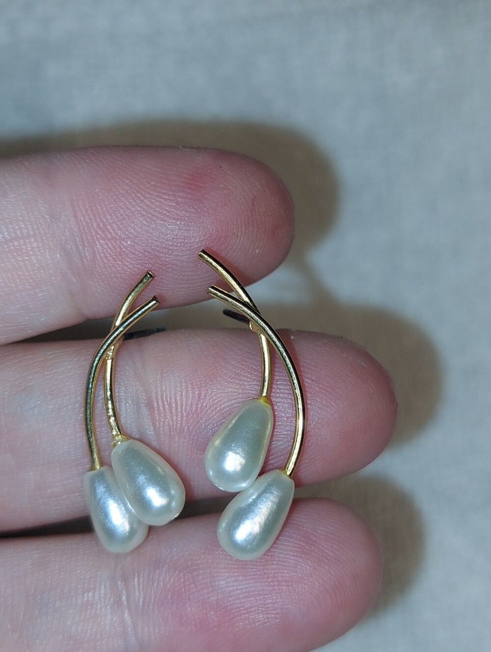 Pearl Drop Gold-Tone Earrings - Classic Elegant Style